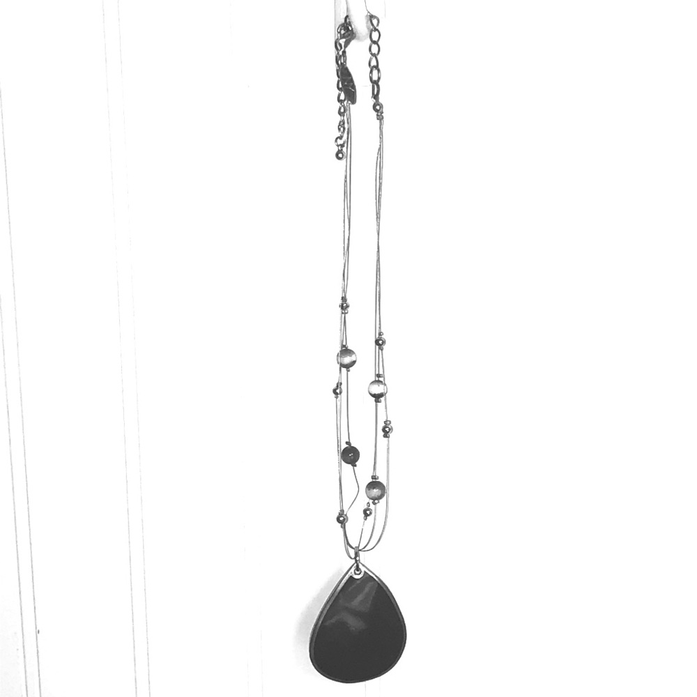 NY & Co. Black Tear Drop Necklace